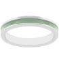 NEW White Gold Silver Light Green Enamel Eternity Ring