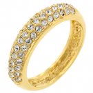 NEW 14k Gold Pave Crystal Contemporary Ring