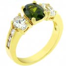 NEW 14k Gold Olive CZ  Anniversary Ring