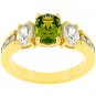 NEW 14k Gold Olive CZ  Anniversary Ring