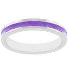 NEW White Gold Silver Purple Enamel Eternity Ring