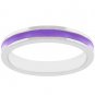 NEW White Gold Silver Purple Enamel Eternity Ring