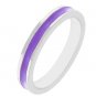 NEW White Gold Silver Purple Enamel Eternity Ring