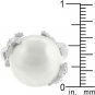 NEW White Gold Silver Large Shell Pearl Ring