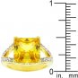 NEW 14k Gold Oversize Yellow Princess Cut CZ Ring