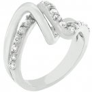 NEW White Gold Silver ChannelCZ Set Mirror Ring