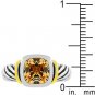 NEW Cable Champagne Cubic Zirconia Silver Ring