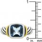 NEW Cable Blue Aqua Cubic Zirconia Silver Ring