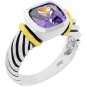 NEW Cable Amethyst Cubic Zirconia Silver Ring