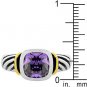 NEW Cable Amethyst Cubic Zirconia Silver Ring