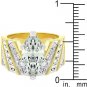 NEW Marquis Cubic Zirconia 14K Gold Plated Ring