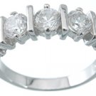 NEW 925 Sterling Silver CZ Platinum Brilliant Ring