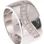 NEW 925 Sterling Silver CZ Platinum Band Ring