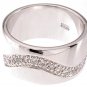 NEW 925 Sterling Silver CZ Platinum Band Ring