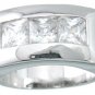 NEW 925 Sterling Silver CZ Platinum Princess Ring