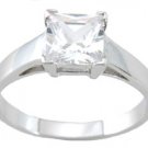NEW 925 Sterling Silver CZ Princess Solitaire Ring