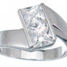 NEW 925 Sterling Silver CZ Princess Fashion Ring