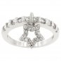 White Gold Rhodium Bonded Anniversary CZ Charm Ring