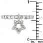 White Gold Rhodium Bonded Anniversary CZ Charm Ring
