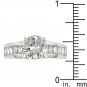 White Gold Rhodium Bonded CZ Engagement Ring
