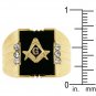 14k Gold Bonded Ring Sapphire Onyx Mens CZ Ring
