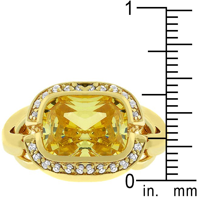 14k Gold Bonded Bezel Set Jonquil Cushion Cut Ring