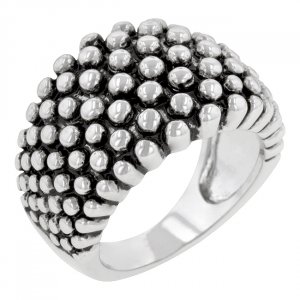 White Gold Rhodium Bonded Ring in  Silvertone