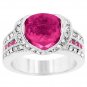 White Gold Rhodium Bonded Princess Keylani Ring