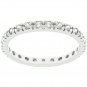 White Gold Rhodium Bonded Clear CZ  Eternity Ring