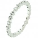 NEW White Gold 925 Sterling Silver CZ Eternity Ring