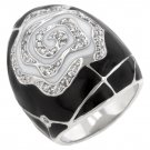 White Gold Rhodium Bonded Round Cut Clear CZ Ring