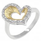 White Gold Rhodium 14k Gold Bonded Rounf Cut CZ Ring