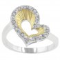 White Gold Rhodium 14k Gold Bonded Rounf Cut CZ Ring