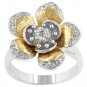 White Gold Rhodium and 14k Gold Bonded CZ Ring