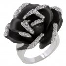 White Gold Rhodium Bonded  Round Cut Clear CZ Ring