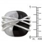 White Gold Rhodium Bonded Black Onyx Pearl Ring