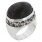 White Gold Rhodium Bonded  Smokey Topaz Ring