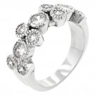 White Gold Rhodium Bonded CZ Anniversary Ring