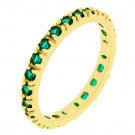 14k Gold Bonded Emerald Green Eternity Ring