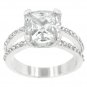 White Gold Rhodium Bonded CZ Cocktail Ring