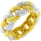 14k Gold White Gold Rhodium Bonded Eternity Ring