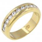 14k Gold Bonded to Sterling Silver Eternity CZ Ring