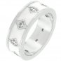 White Gold Rhodium Bonded White Enamel Eternity Ring
