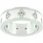 White Gold Rhodium Bonded White Enamel Eternity Ring