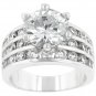 White Gold Rhodium Classic Round CZ Engagement Ring
