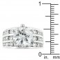 White Gold Rhodium Classic Round CZ Engagement Ring