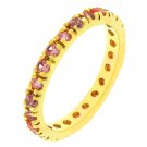14k Rose Gold Bonded Pink Ice CZ Eternity Ring