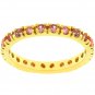 14k Rose Gold Bonded Pink Ice CZ Eternity Ring