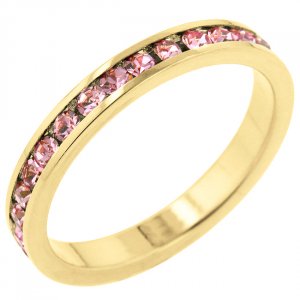 14k Gold Bonded Round Cut Clear CZ Stacker Ring