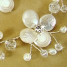 Silver Swarovski Keshi Pearl Necklace Earring Set